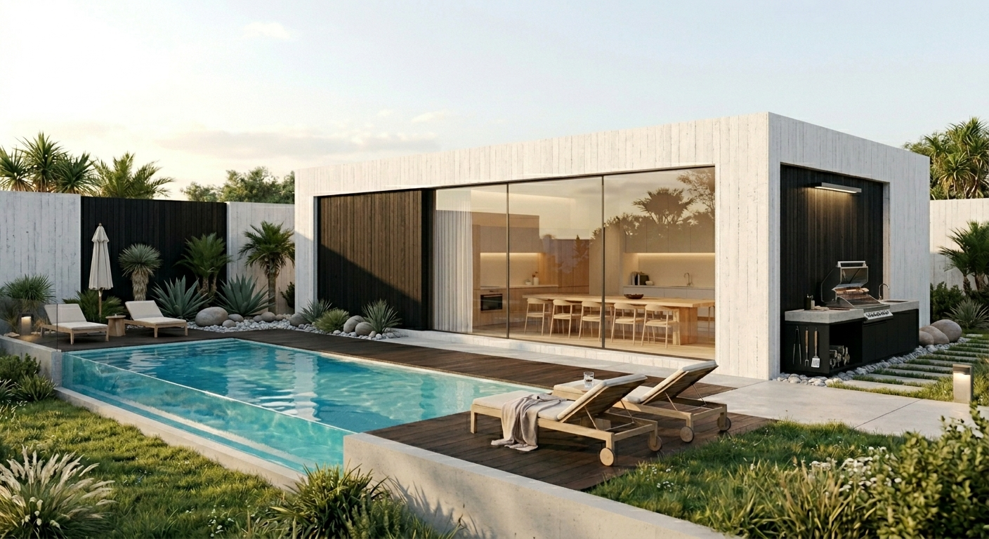 Pool House con piscina y barbacoa MasArea